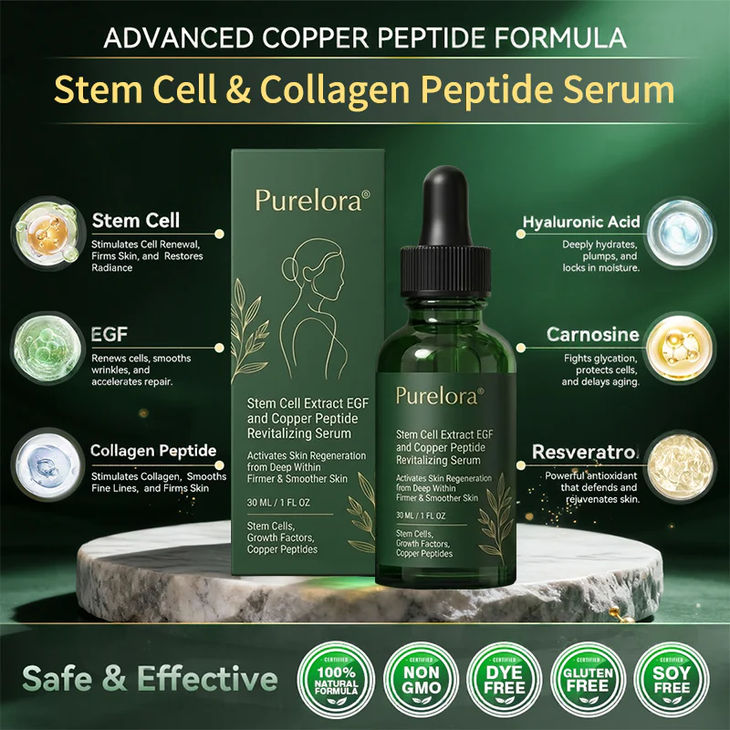 💖Change from the inside out | Purelora® Stem Cell–Derived EGF & Copper Peptide Activating Serum (Deeply activates skin renewal from within for firmer, smoother-looking skin) - Image 11